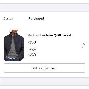 NWT Barbour Men’s size L jacket.